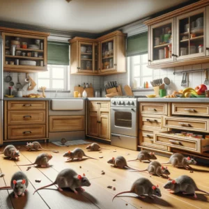Rat infestation in kitchen
