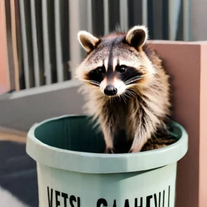 Raccoon in a trashcan