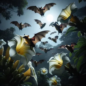 bats pollinating flowers
