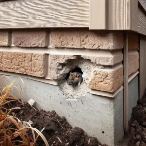 rodent entry point in a wall