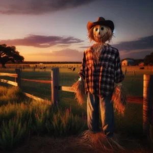 scarecrow in a yard, Texas